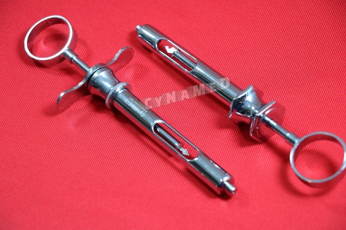 NEW SET of 2 GERMAN STAINLESS DENTAL ASPIRATING SYRINGE DENTAL INSTRUMENTS 1.8CC - Picture 4 of 6