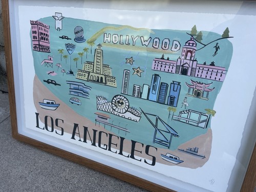 Marmont Hill Los Angeles Framed Painting Print Artwork Drawing Molly Rosner 🔥 - Picture 4 of 9