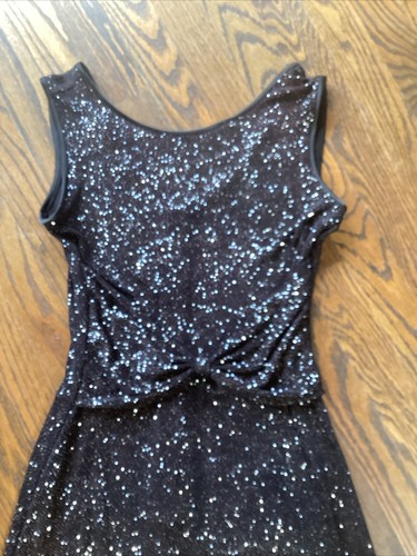 Vintage Scott McClintock Women's Sleeveless Black Glitter Maxi Dress Size 12 Y2K - Picture 9 of 9
