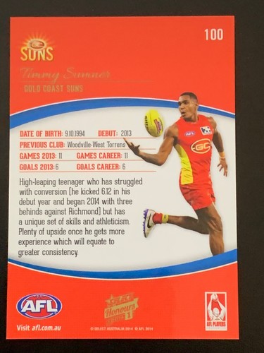 SELECT 2014 AFL HONOURS 1 COMMON CARDS - PICK YOUR CARD - Picture 189 of 311