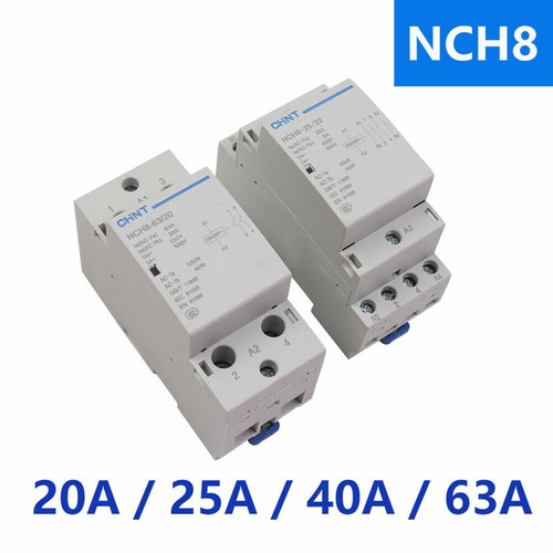 New 20A 25A 40A 63Amp AC Contactor Normally Open/Closed Small Household 2NO 2NC