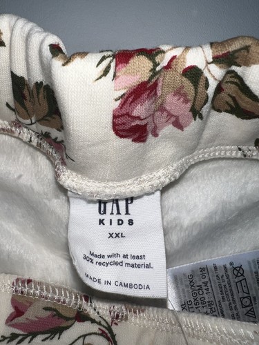 NWT! GAP Kids Sherpa-Lined Leggings White Floral Print Size XXL - Picture 3 of 8