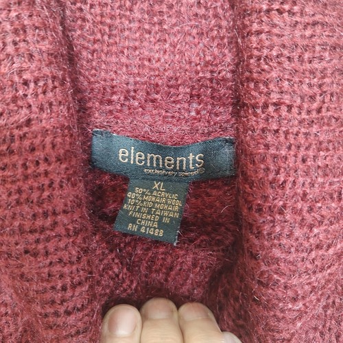 Kid Mohair Blend Sweater Women's XL Cowl Turtleneck Burgundy Red SPIEGEL ELEMENT - Picture 10 of 23