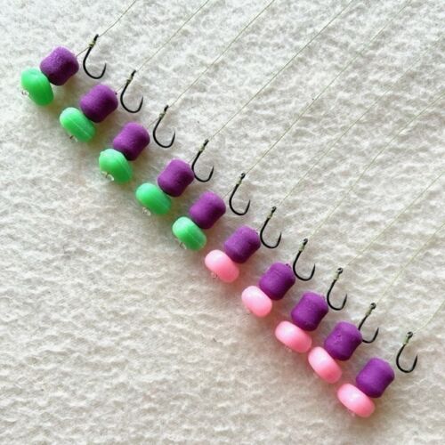 10 X PIATTAFORME PER CAPELLI CARICATE 10mm CRANBERRY & CALAMARI WAFTERS CARPBALLS FLYNSCOTSMAN - Foto 2 di 6