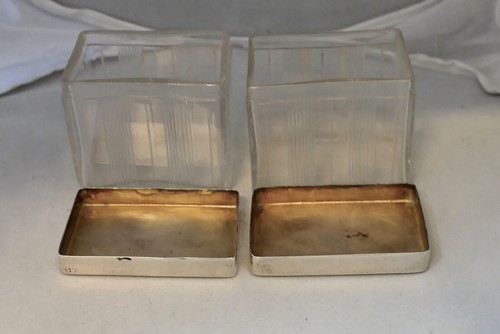 Sterling & Enamel Art Deco Dresser Jars - Picture 4 of 7