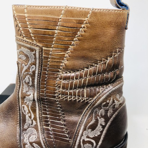 Mark Nason Cipher Ebroidered Brown Leather Boots Italy Size 9 67527 - Picture 5 of 12