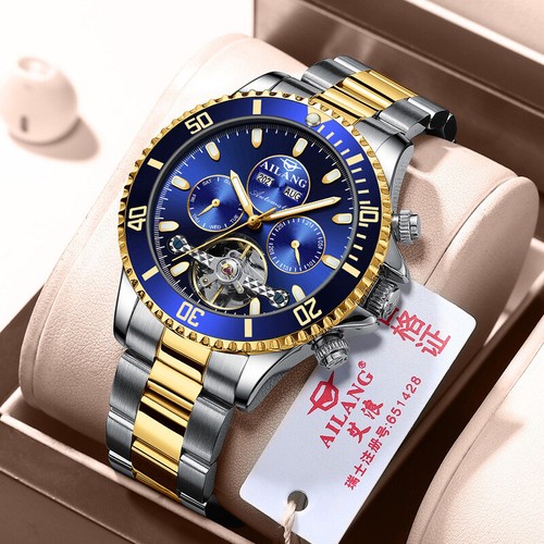 AILANG Herrenuhr Automatik Mechanische Armbanduhr Hohl Leuchtender Kalender Woche - Bild 21 von 31