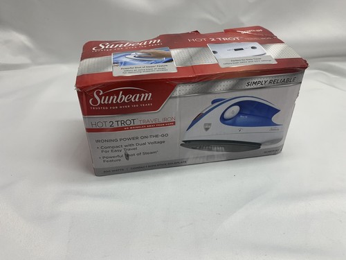 Sunbeam Hot-2-Trot Compact Travel Steam Iron 800 Watt Dual Voltage 120/240 - Picture 2 of 15