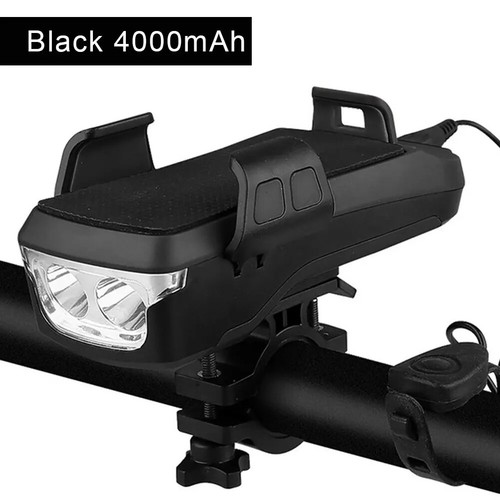 Fahrradlicht mit Handyhalter Highlight USB Wiederaufladbar Solar Horn Lampe 4000mAh - Bild 20 von 40
