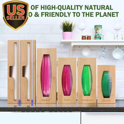 Individual Storage Bag Organizer for Kitchen Drawer, Bamboo with Foil and Pla... - Picture 11 of 12