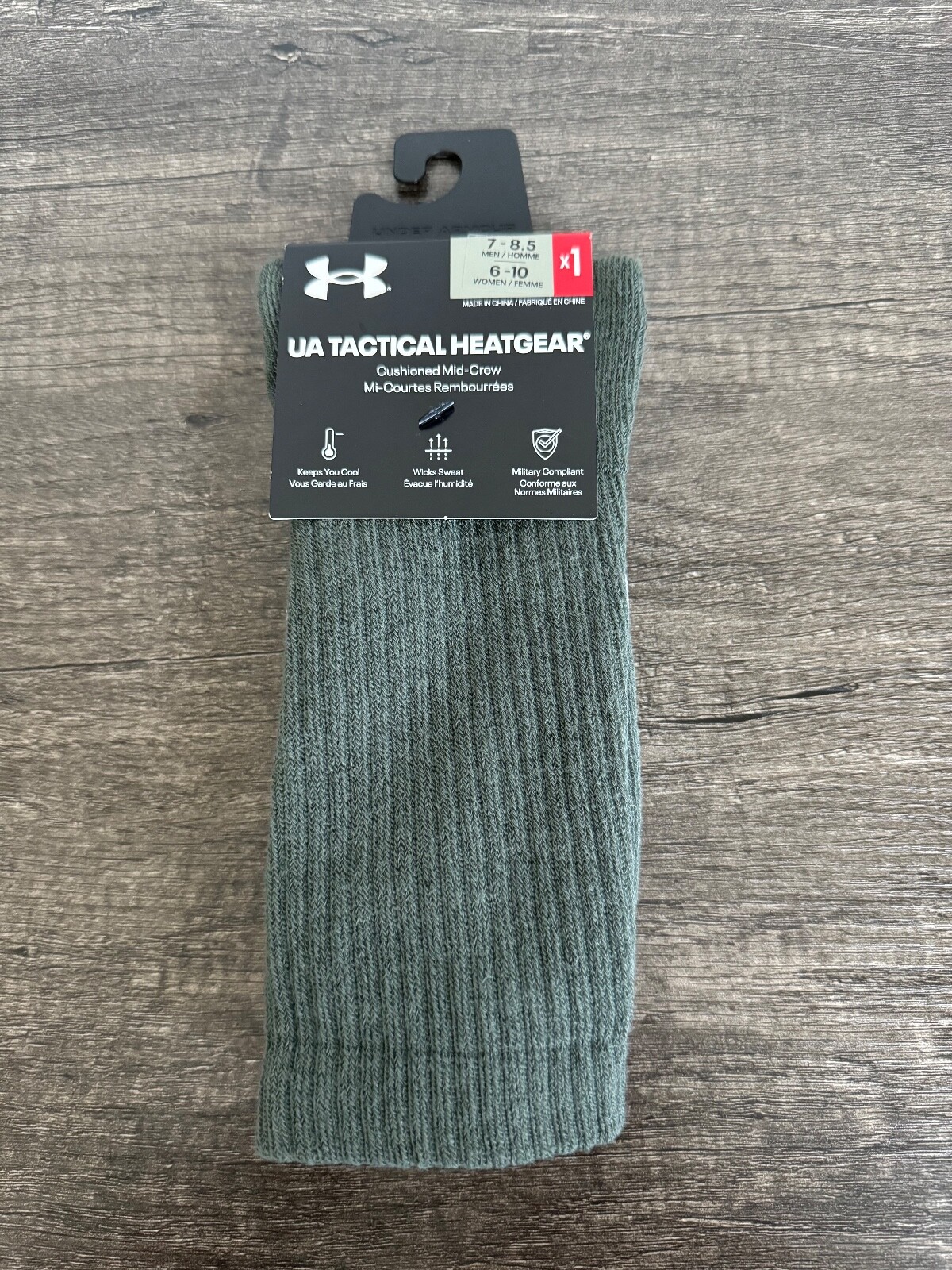 Under Armour Tactical Heatgear Cushioned Mid Crew Socks for Men and Women, Multiple Sizes Available