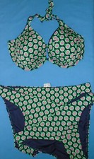 Next Plunge Geometric Bikini Set u/w top 34F/G & 3 x briefs Size 8 New Tags BNWT
