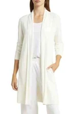NEW BAREFOOT DREAMS Cozychic™ Ultra Lite® Open Front Cardigan In Pearl S #S7283