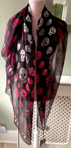 Nuevo Alexander McQueen Multi Calavera Seda Bufanda 138 x 138 cm - Imagen 3 de 17
