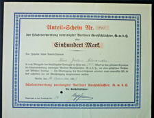 Häuteverwertung vereinigter Berliner Großschlächter, GmbH,  Anteil  Berlin 100 M