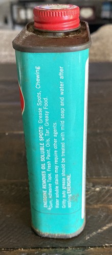 Vintage Energine Spot Remover Cleaning Fluid 8 Fl. Oz. Empty Tin Can - Picture 3 of 6
