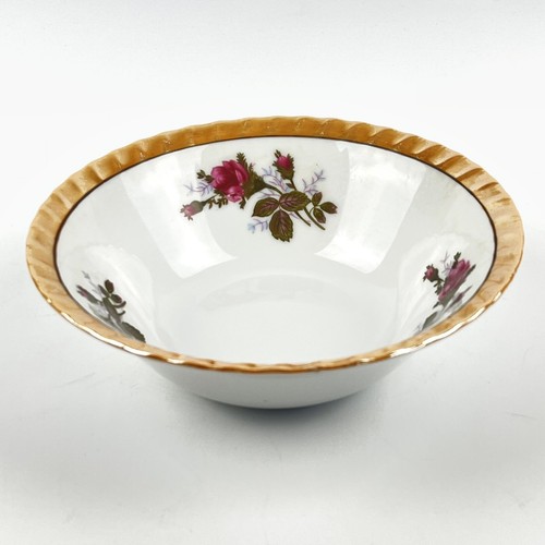 Vintage Ornate Porcelain Bowl with Floral Design Pink Roses 7" Made In Japan - Picture 4 of 10