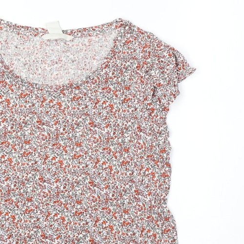 H&M Womens Red Floral Viscose BlendT-Shirt Size S - Picture 7 of 12