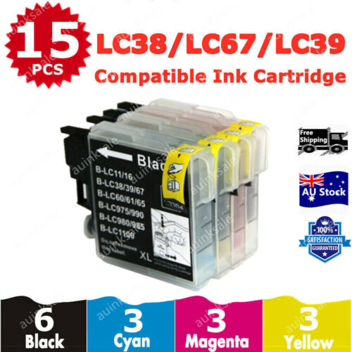 15x Non-OEM Ink Cartridge LC39 LC985 for Brother MFC J220 J410 J265 DCP J125W - Picture 1 of 6