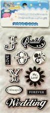 Dimensional Chipboard Embellishments Joy Love Bridal Wedding Stickers NIP