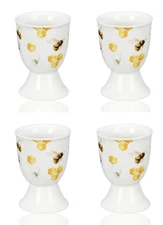 STPGOODS Honey Bee Porcelain Egg Cup Set of 4 Easter Egg Holder Gift Set