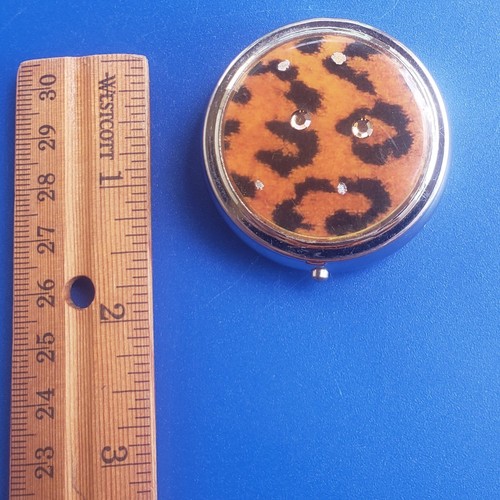 Vintage Silver Tone Abstract Pill Box with Two (2) Compartments - Picture 5 of 5