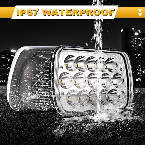 Pair 5x7" 7x6" LED Headlights Hi/Lo Beam H6054 For Dodge D150 D250 D350 Ram 50 - Picture 6 of 12