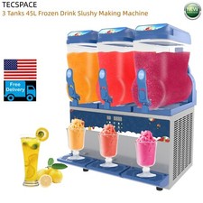 TECSPACE Commercial Blue 1/2/3 Tank 15/30/45L Frozen Drink Slushy Making Machine