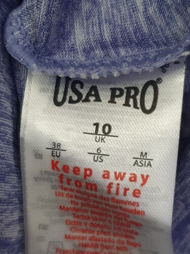 USA PRO Sport Womens Blue Melange Racer Back Top UK10 EU38 US6 Gym Running Yoga - Picture 8 of 9