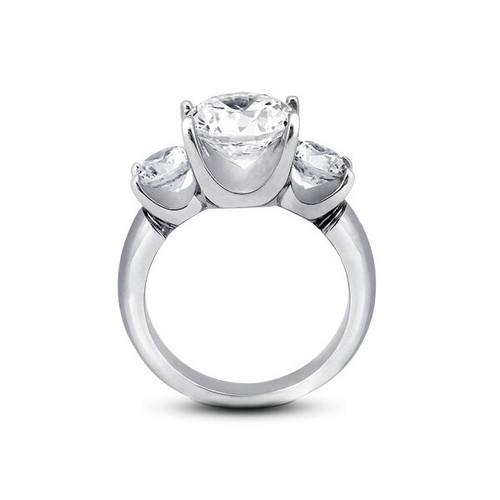1.7CT CERTIFIED NATURAL DIAMOND F/VS2 ROUND CUT 18K GOLD U-SHAPE ENGAGEMENT RING - Picture 7 of 10