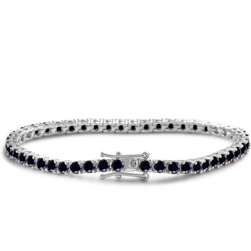 3mm Full Black Moissanite Tennis Chain Bracelet 925 Sterling Silver Pass Tester - Picture 3 of 24