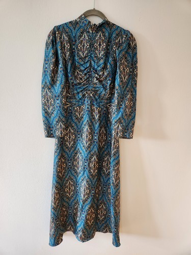 Superschönes Seidenkleid von Sandro Paris Gr. 34 deutsch Bleu petrole NP: 395.- - Bild 3 von 3