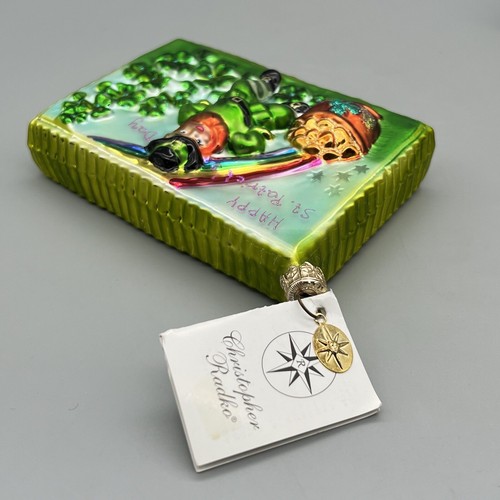 w/Tags RADKO Happy St Patricks Day Postcard GLASS XMAS ORNAMENT 004750 VTG 1999 - Picture 8 of 17