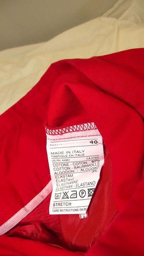 Benetton Pantalone Da Donna Rosso Taglia 40 In Cotone Stretch Gamba Dritta Slim - Bild 6 von 11