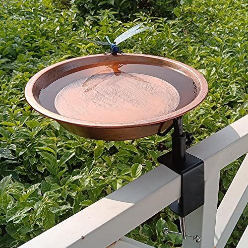 Bird Bath Deck Mounted Bowl for Balcony Railing Fence Yard Art Garden Decor - Picture 5 of 6