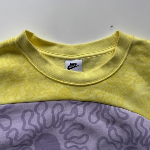 NIKE Uphoria Sudadera Floral De Gran Tamaño Para Mujer 2XL Hombro Caído Púrpura Suelta - Imagen 3 de 17
