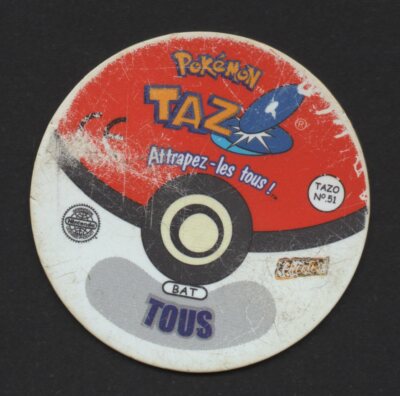 SACHA (ASH) FRENCH VERSION TAZO Nº51 TAZOS 1 COLLECTION 2001