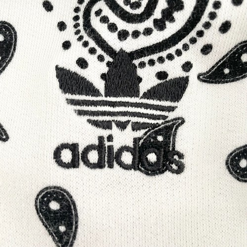 Adidas Originals Womens Paisley Pullover Hoodie Long Sleeve White Black Size XS - Picture 5 of 12