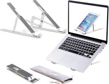 Laptop Stand, Adjustable Aluminum Foldable Portable Holder, Upgrade Silver 