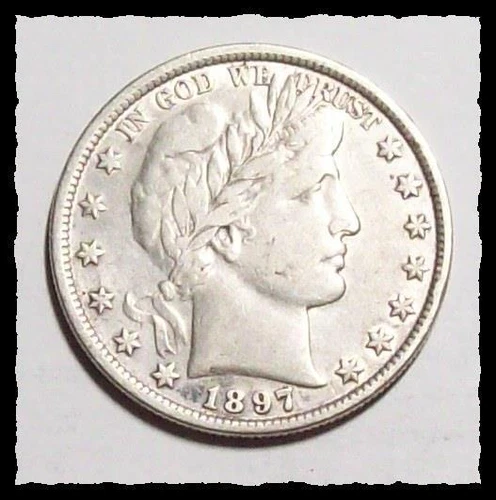 1897-P BARBER HALF DOLLAR  Nice Details  Sharp  VF+  #8D26