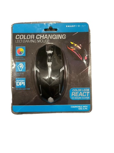 Smart Point Color Changing LED Gaming Mouse Compatible w/Mac & PC NEW SEALED - Picture 2 of 5