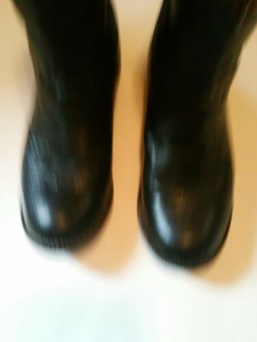Vintage Cowtown 2405 Black Men's Sz 9 EE Cowboy Boots Leather Pull On Textured - Picture 3 of 12