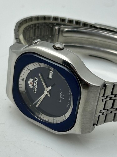 Vintage Orient Crystal Automatic Day/Date 21 Jewels Japan Made Men's Wrist Watch - Picture 12 of 15