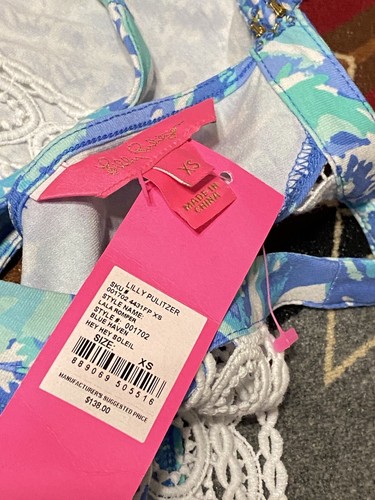 Lilly Pulitzer LaLa Halter Romper XS Blue Haven Soleil NWT Womens T16 - Picture 3 of 11
