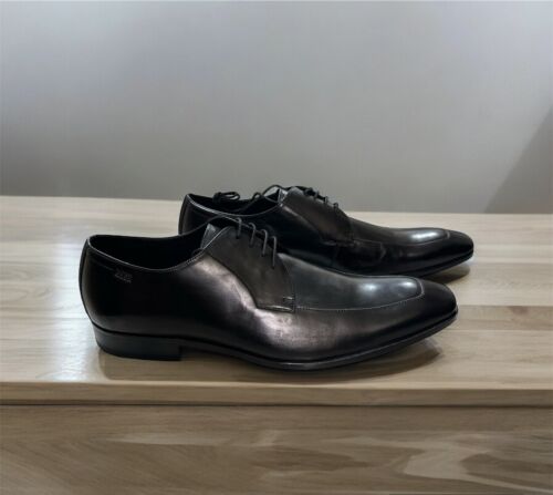 Hugo Boss Hombre Maxero Oxford Talla 15 Zapato de Vestir Cuero Negro, Nuevo En Caja