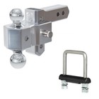 CURT AlumaLite Adjustable Drop Hitch 3-1/2" w/ Dual Ball + Anti-Rattle Clamp