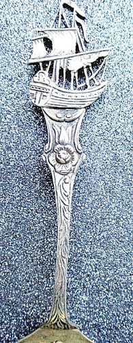   VINTAGE EDWARDIAN ORNATE DUTCH SILVER GALLEON - TAVERN SERVER - HOLLAND - Picture 5 of 6