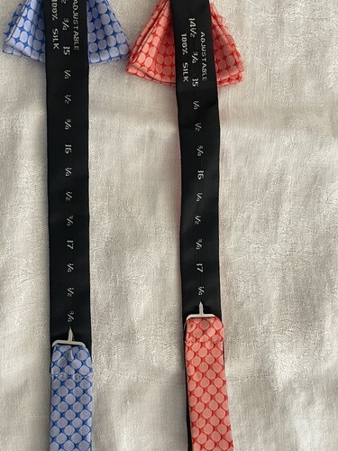 Jos. A. Bank vorgebundene Fliege 100 % Seide 4 Zoll Einheitsgröße verstellbar Posten von zwei - Bild 3 von 5