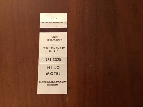 Vintage Hi Lo Motel Minneapolis MN Streichholzschachtelhülle