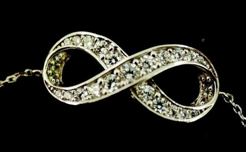 New Ladies 27 Stone Infinity Bracelet Sterling Silver $120 New - Picture 4 of 7